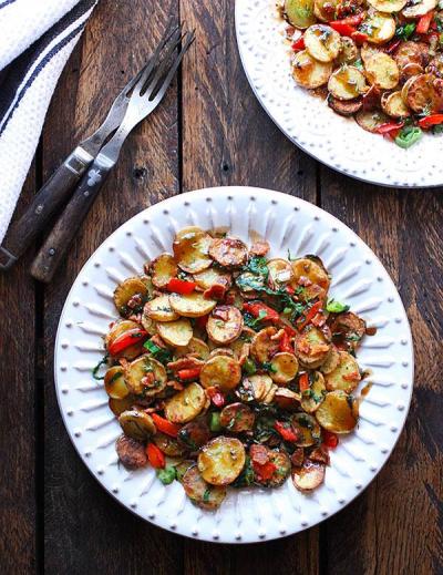 Sauteed Potato Salad with Balsamic Maple Dressing