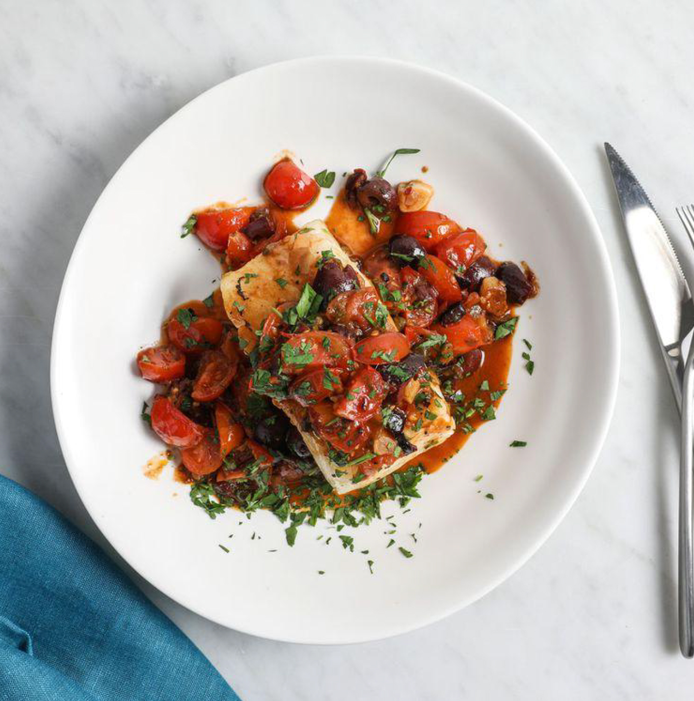 Sea Bass with Sicilian Cherry Tomato Sauce