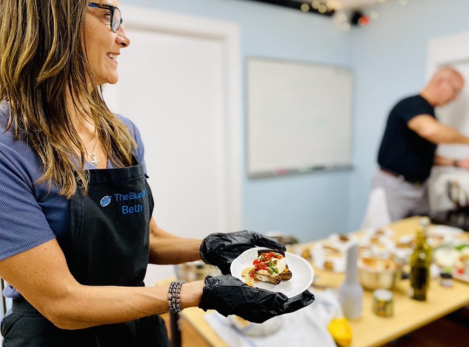 beth cooking at the autumn recipes event at the pawling library