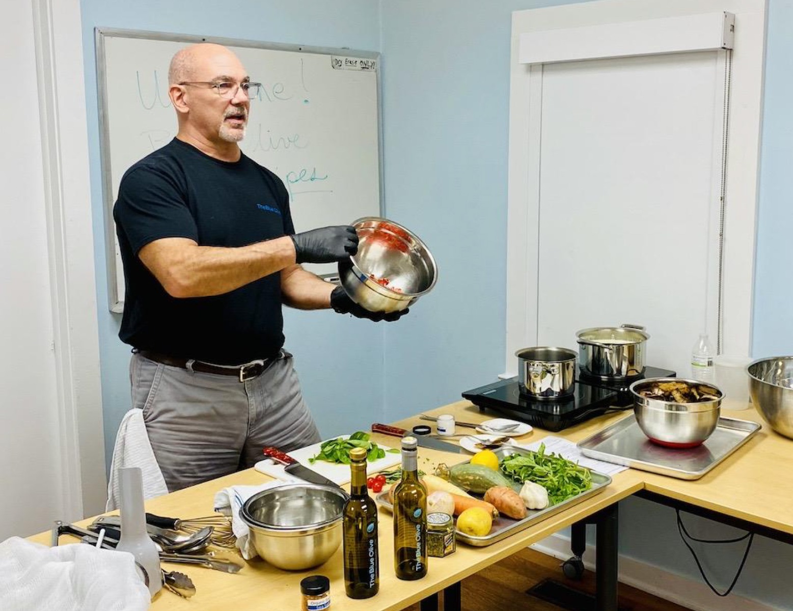 john cooking at the autumn recipes event at the pawling library